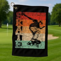Retro Skate Skateboarder Skateboard Skateboarding Skater Golf Towel