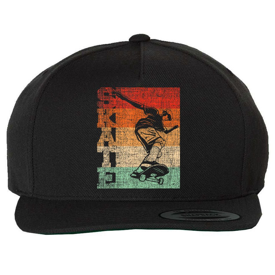 Retro Skate Skateboarder Skateboard Skateboarding Skater Wool Snapback Cap
