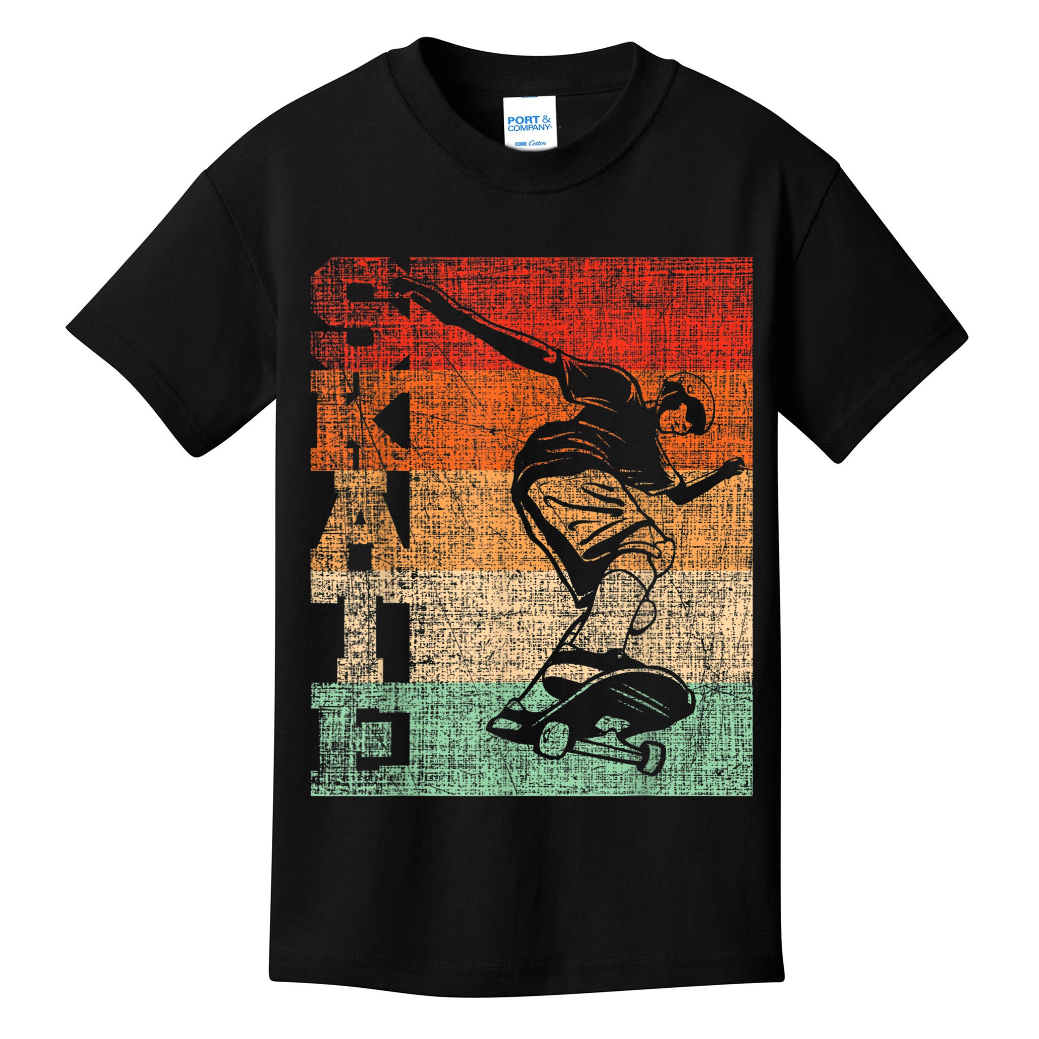 Retro Skate Skateboarder Skateboard Skateboarding Skater Kids T-Shirt