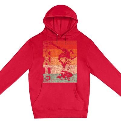 Retro Skate Skateboarder Skateboard Skateboarding Skater Premium Pullover Hoodie