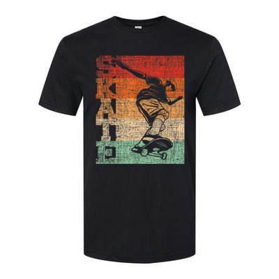 Retro Skate Skateboarder Skateboard Skateboarding Skater Softstyle CVC T-Shirt