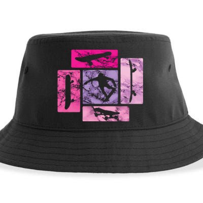 Retro Skateboarding Skate Extreme Sports Skateboard Tricks Sustainable Bucket Hat