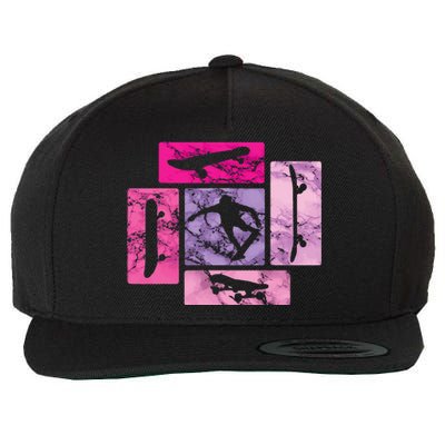 Retro Skateboarding Skate Extreme Sports Skateboard Tricks Wool Snapback Cap