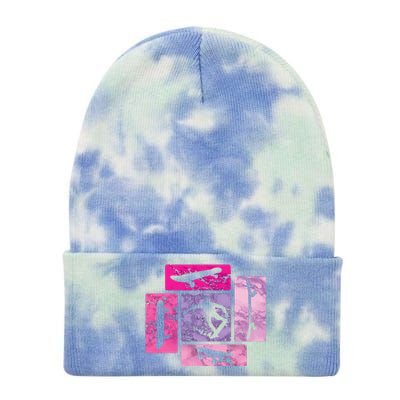 Retro Skateboarding Skate Extreme Sports Skateboard Tricks Tie Dye 12in Knit Beanie