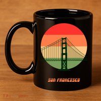 Retro Sun San Francisco 11oz C Handle Ceramic Mug