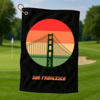 Retro Sun San Francisco Golf Towel