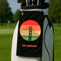 Retro Sun San Francisco Golf Towel