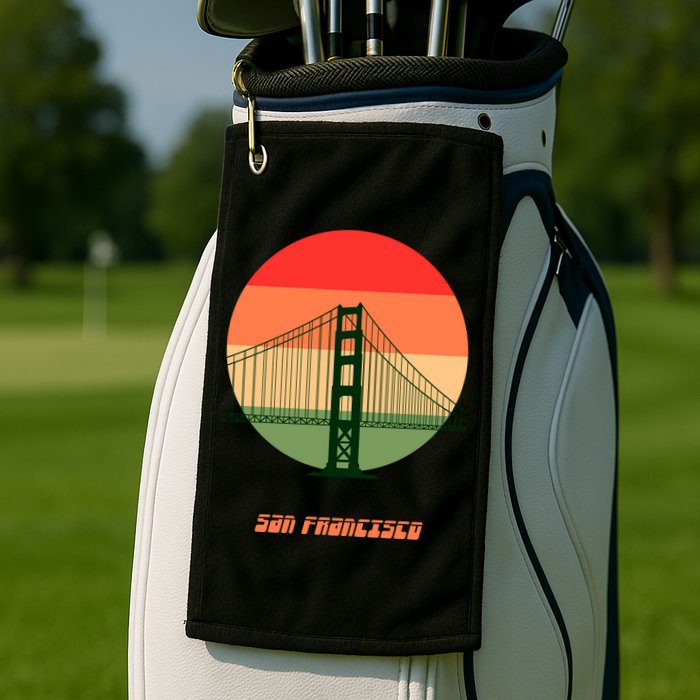 Retro Sun San Francisco Golf Towel