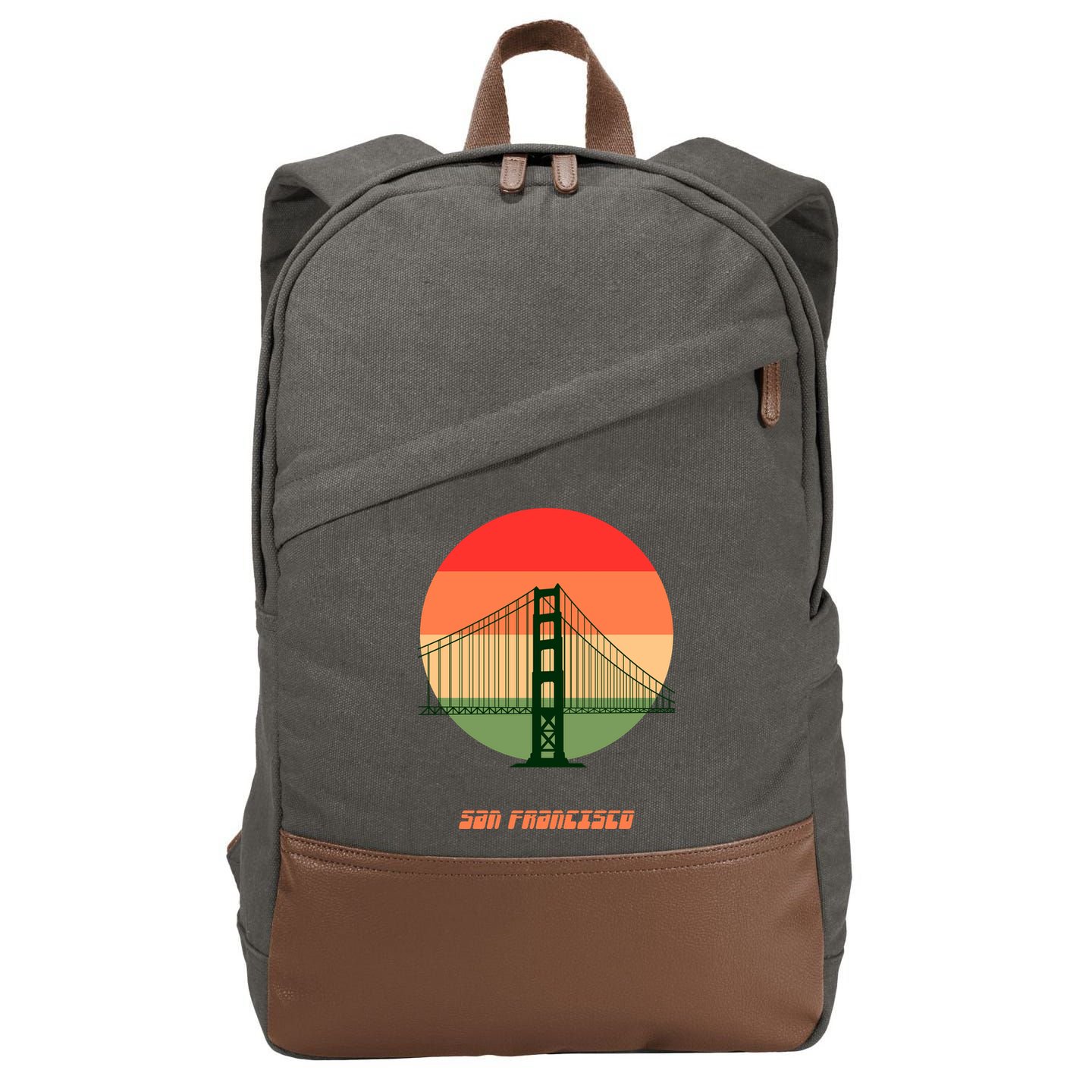 Retro Sun San Francisco Cotton Canvas Backpack