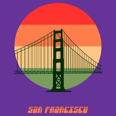 Retro Sun San Francisco T-Shirt