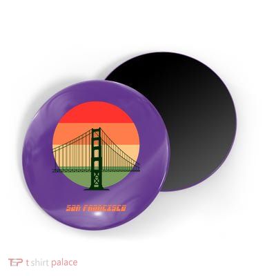 Retro Sun San Francisco Magnet