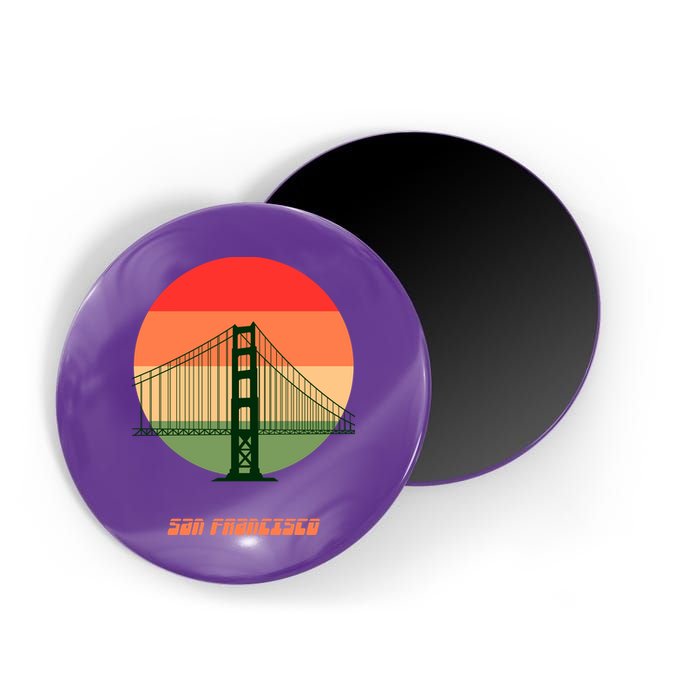 Retro Sun San Francisco Magnet