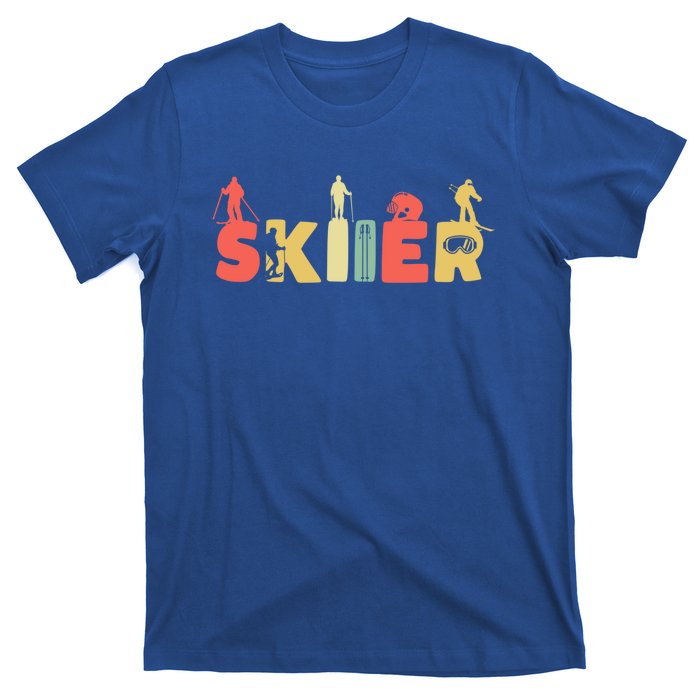 Retro Snow Skiing Ski Sports Gift Vintage Skiier Snow Skiing Gift T-Shirt