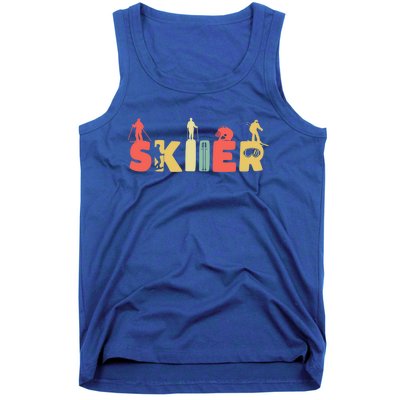 Retro Snow Skiing Ski Sports Gift Vintage Skiier Snow Skiing Gift Tank Top