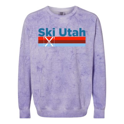 Retro Snow Ski Ski Utah Colorblast Crewneck Sweatshirt