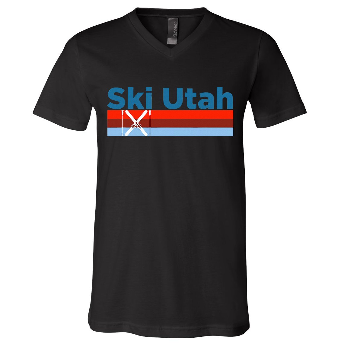 Retro Snow Ski Ski Utah V-Neck T-Shirt