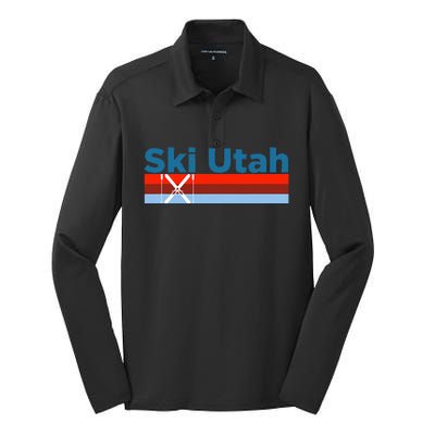 Retro Snow Ski Ski Utah Silk Touch Performance Long Sleeve Polo