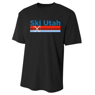 Retro Snow Ski Ski Utah Performance Sprint T-Shirt