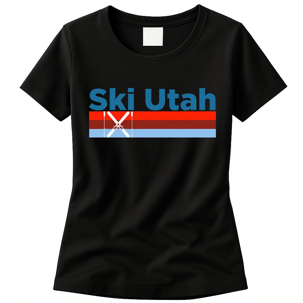 Retro Snow Ski Ski Utah Womens T-Shirt