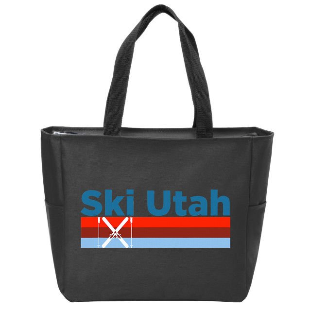 Retro Snow Ski Ski Utah Zip Tote Bag