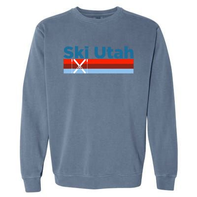 Retro Snow Ski Ski Utah Garment-Dyed Sweatshirt