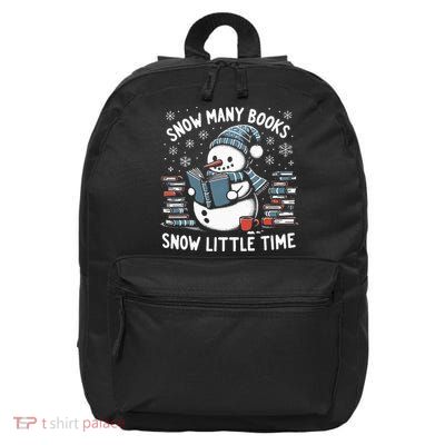 Reading Snowman So Many Books gift for Christmas  16 in Basic Backpack
