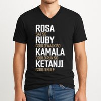 Rosa Sat So Ruby Walk So Kamala Run So Ketanji Rule KBJ V-Neck T-Shirt
