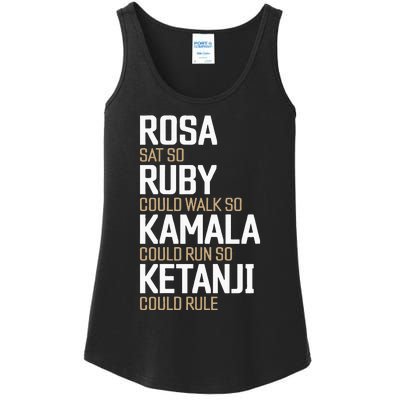 Rosa Sat So Ruby Walk So Kamala Run So Ketanji Rule KBJ Ladies Essential Tank