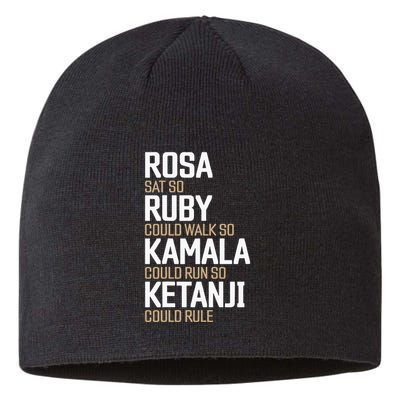 Rosa Sat So Ruby Walk So Kamala Run So Ketanji Rule KBJ Sustainable Beanie