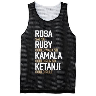 Rosa Sat So Ruby Walk So Kamala Run So Ketanji Rule KBJ Mesh Reversible Basketball Jersey Tank