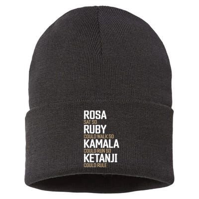 Rosa Sat So Ruby Walk So Kamala Run So Ketanji Rule KBJ Sustainable Knit Beanie