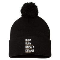 Rosa Sat So Ruby Walk So Kamala Run So Ketanji Rule KBJ Pom Pom 12in Knit Beanie