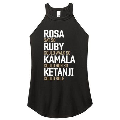 Rosa Sat So Ruby Walk So Kamala Run So Ketanji Rule KBJ Women's Perfect Tri Rocker Tank