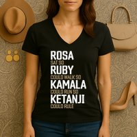 Rosa Sat So Ruby Walk So Kamala Run So Ketanji Rule KBJ Women's V-Neck T-Shirt