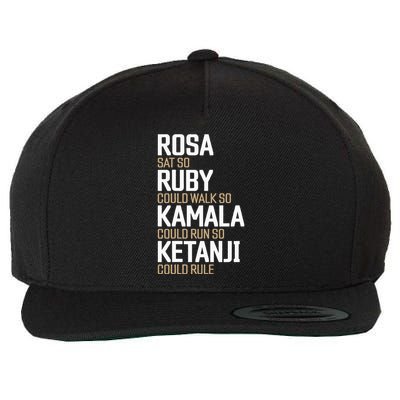 Rosa Sat So Ruby Walk So Kamala Run So Ketanji Rule KBJ Wool Snapback Cap