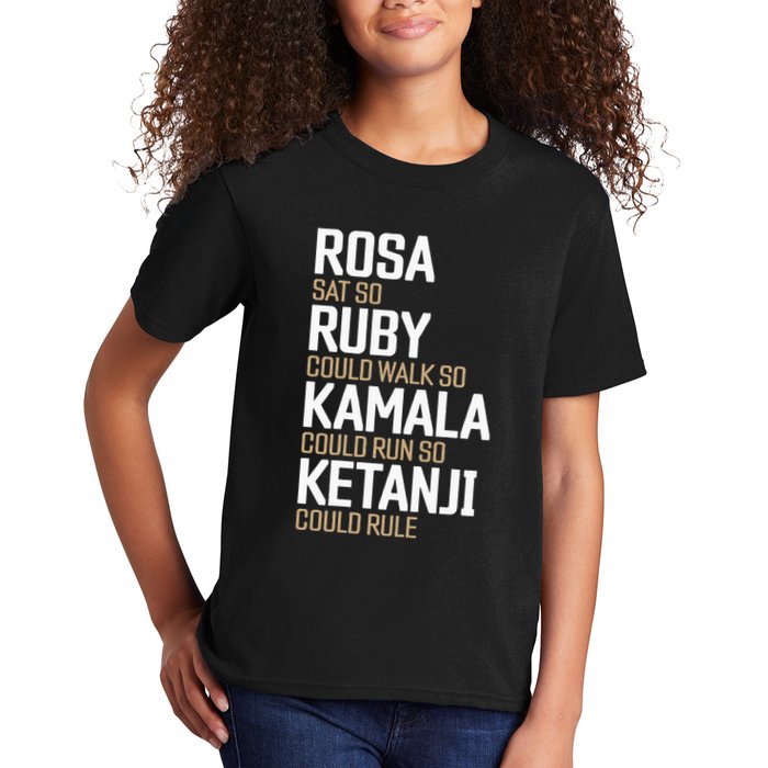 Rosa Sat So Ruby Walk So Kamala Run So Ketanji Rule KBJ Kids T-Shirt