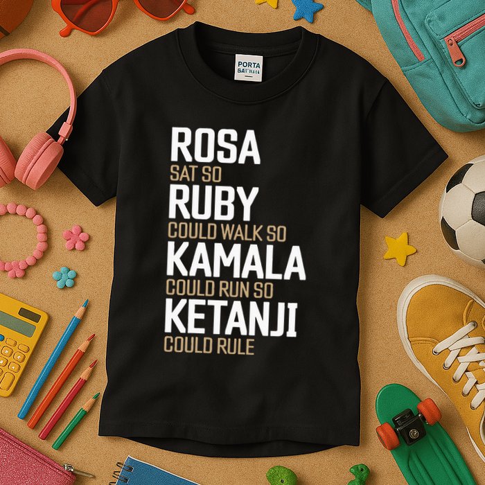 Rosa Sat So Ruby Walk So Kamala Run So Ketanji Rule KBJ Kids T-Shirt