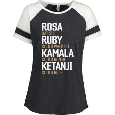 Rosa Sat So Ruby Walk So Kamala Run So Ketanji Rule KBJ Enza Ladies Jersey Colorblock Tee