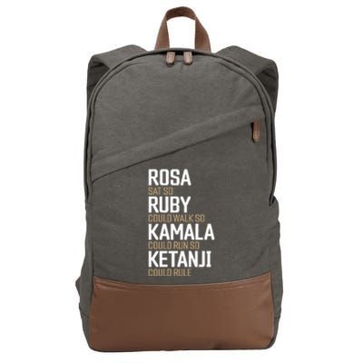 Rosa Sat So Ruby Walk So Kamala Run So Ketanji Rule KBJ Cotton Canvas Backpack