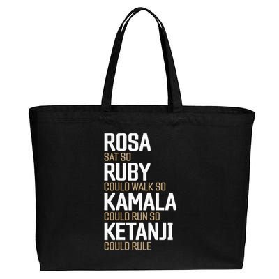 Rosa Sat So Ruby Walk So Kamala Run So Ketanji Rule KBJ Cotton Canvas Jumbo Tote