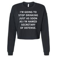 Raygun Store Secretary Of Defense Drinking Cropped Pullover Crew