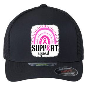 Rainbow Support Squad Breast Cancer Awareness Survivor Pink Ribbon Flexfit Unipanel Trucker Cap