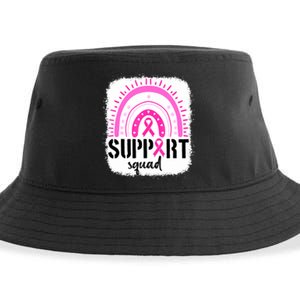 Rainbow Support Squad Breast Cancer Awareness Survivor Pink Ribbon Sustainable Bucket Hat