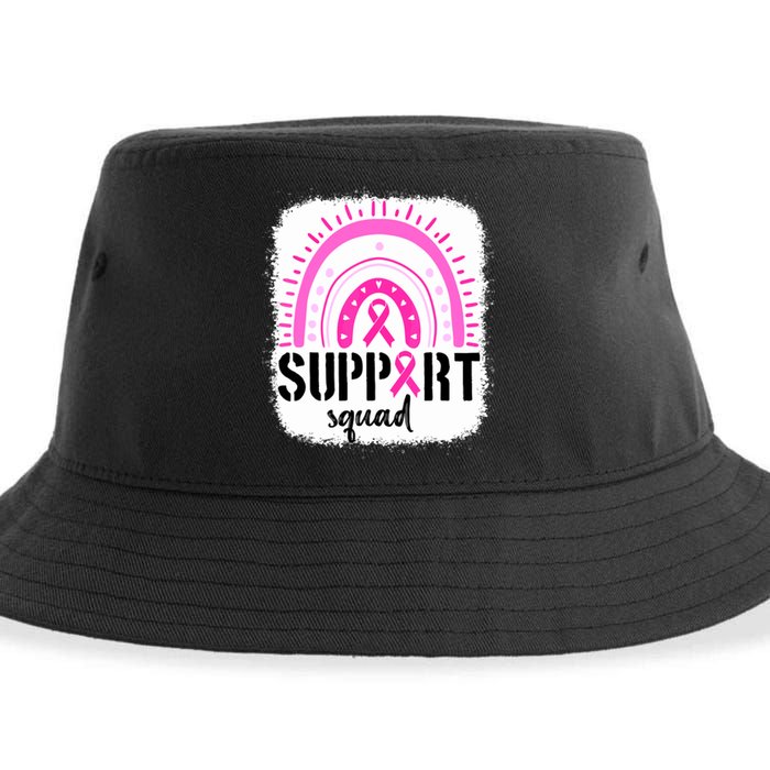 Rainbow Support Squad Breast Cancer Awareness Survivor Pink Ribbon Sustainable Bucket Hat