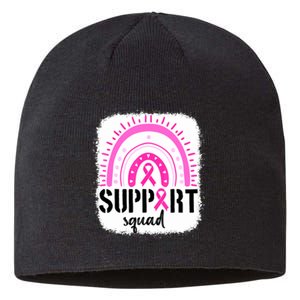 Rainbow Support Squad Breast Cancer Awareness Survivor Pink Ribbon Sustainable Beanie