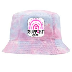 Rainbow Support Squad Breast Cancer Awareness Survivor Pink Ribbon Tie-Dyed Bucket Hat