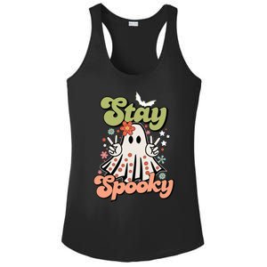 Retro Stay Spooky Ghost Print Gift Ladies PosiCharge Competitor Racerback Tank