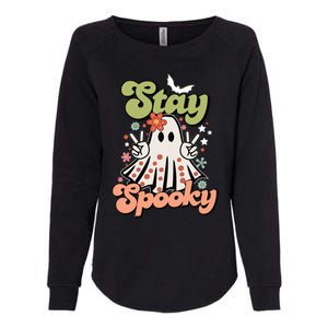 Retro Stay Spooky Ghost Print Gift Womens California Wash Sweatshirt