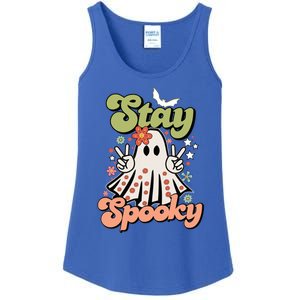 Retro Stay Spooky Ghost Print Gift Ladies Essential Tank