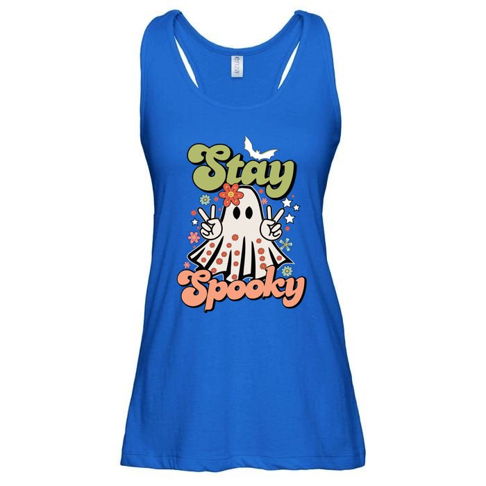 Retro Stay Spooky Ghost Print Gift Ladies Essential Flowy Tank